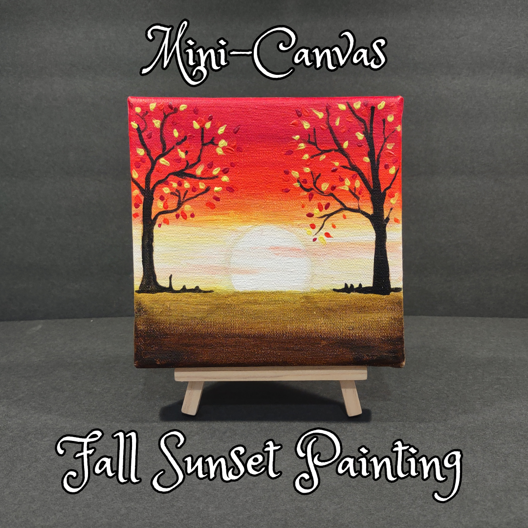 Mini Canvas Fall Sunset Painting Plainview Old Bethpage Public